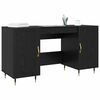 vidaXL Bureau avec porte Ch&ecirc;ne noir 140 x 50 x 75 cm Bois d'ing&eacute;nierie