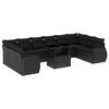 vidaXL Salon de jardin 11 pcs avec coussins noir r&eacute;sine tress&eacute;e
