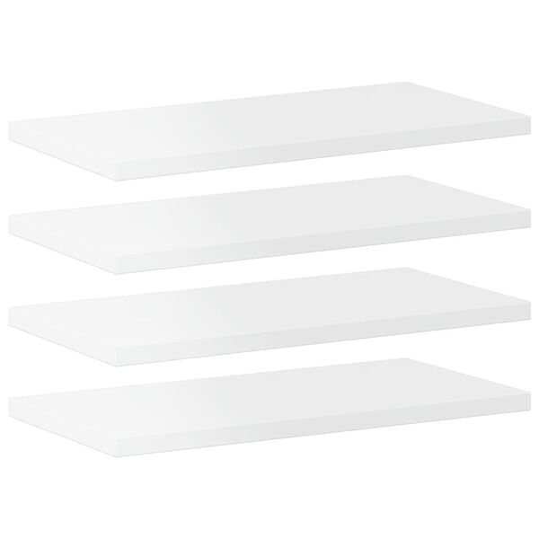 vidaXL Panneaux de bibliothèque 4 pcs blanc brillant bois d’ingénierie
