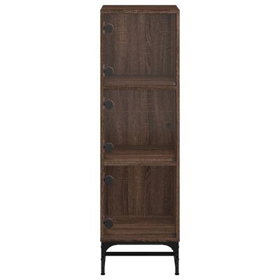 vidaXL Buffet avec portes en verre chêne marron 35x37x120 cm