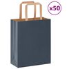 vidaXL Sacs en papier 50 pcs avec poign&eacute;es bleu 18x8x22 cm
