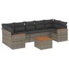 vidaXL Salon de jardin 8 pcs avec coussins gris r&eacute;sine tress&eacute;e