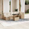 vidaXL Salon de jardin avec coussins 8 pcs beige r&eacute;sine tress&eacute;e