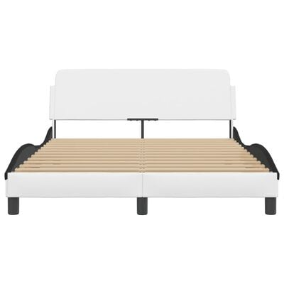 vidaXL Cadre de lit sans matelas blanc et noir 120x200 cm similicuir