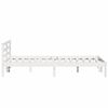 vidaXL Cadre de lit Blanc 215,5 x 145,5 x 69,5 cm Bois de Pin Massif