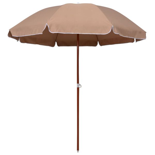 vidaXL Parasol de jardin avec m&acirc;t en acier 240 cm taupe
