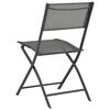 vidaXL Chaises de jardin pliables lot de 4 Gris Acier et textil&egrave;ne
