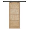 vidaXL Porte coulissante Naturel et Noir 86 x 211 cm Pin massif