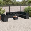 vidaXL Salon de jardin 11 pcs avec coussins noir r&eacute;sine tress&eacute;e