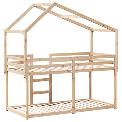 vidaXL Lit superposé avec toit 75x190 cm bois de pin massif