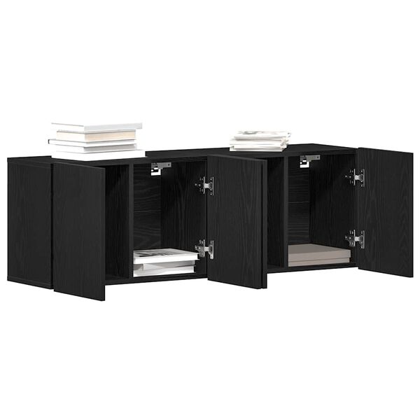 vidaXL Meubles TV 2 pi&egrave;ces Ch&ecirc;ne noir 120 x 30 x 41 cm Bois d'ing&eacute;nierie