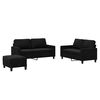 vidaXL Ensemble de canap&eacute;s 3 pcs avec coussins Noir Velours