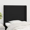 vidaXL T&ecirc;te de lit avec oreilles Noir 83x16x118/128 cm Tissu
