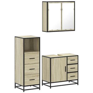 vidaXL Ensemble de meubles de salle de bain 3 pcs ch&ecirc;ne sonoma