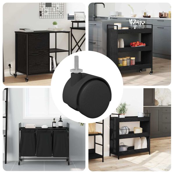 vidaXL Roulettes 12 pcs Noir et argent 37,8 x 40 mm Fer et PP