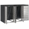 vidaXL Rangement de poubelle à roulettes pour 3 poubelles Anthracite