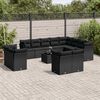 vidaXL Salon de jardin avec coussins 13 pcs noir r&eacute;sine tress&eacute;e