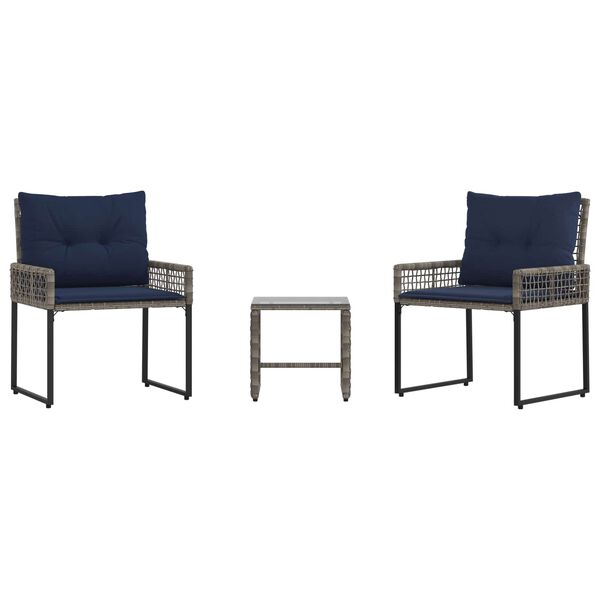 vidaXL Ensemble de meubles d'ext&eacute;rieur avec coussin acier