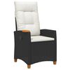 vidaXL Chaise inclinable avec plateau &agrave; th&eacute; polyrotin