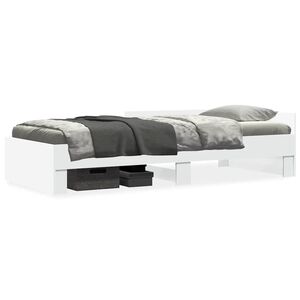 vidaXL Cadre de lit sans matelas blanc 90x190 cm bois d'ing&eacute;nierie