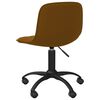 vidaXL Chaise pivotante de salle &agrave; manger Marron Velours