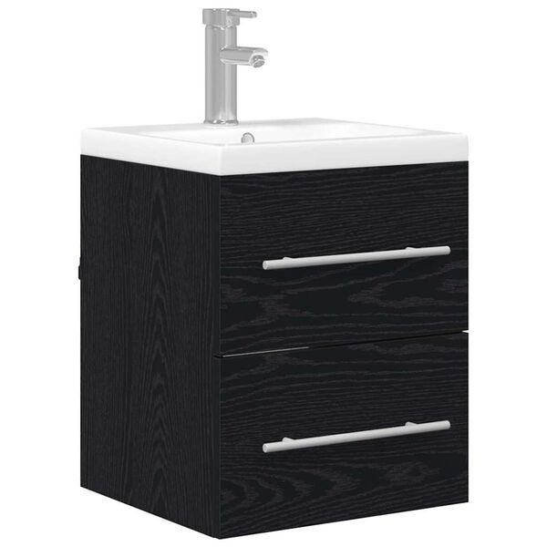 vidaXL Meuble de Lavabo de Salle de Bain Ch&ecirc;ne noir 41 x 38,5 x 48 cm