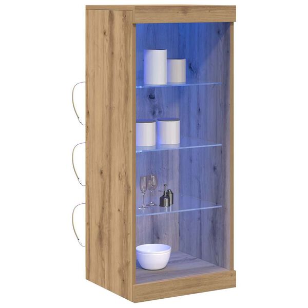 vidaXL Buffet LED Ch&ecirc;ne artisanal 41 x 37 x 100 cm Bois d'ing&eacute;nierie