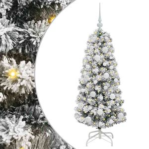 vidaXL Sapin de No&euml;l Artificiel &agrave; Branches Articul&eacute;es Vert et blanc