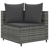 vidaXL Salon de jardin 5 pcs avec coussins gris résine tressée