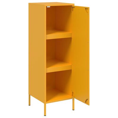 vidaXL Buffet jaune moutarde 36x39x113 cm acier