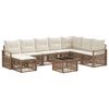 vidaXL Ensemble de canap&eacute; de jardin 9 pcs Beige polyrotin