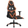 vidaXL Chaise de jeu avec repose-pied Noir et orange Similicuir