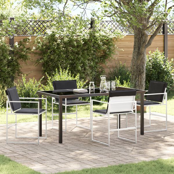 vidaXL Ensemble de salle à manger pour jardin 5 pcs Blanc