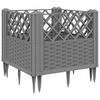 vidaXL Jardini&egrave;re avec piquets gris clair 43,5x43,5x43,5 cm PP
