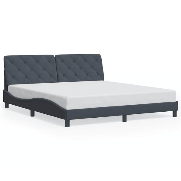 vidaXL Cadre de lit sans matelas gris fonc&eacute; 180x200 cm velours