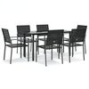 vidaXL Ensemble &agrave; manger de jardin 7 pcs r&eacute;sine tress&eacute;e acier