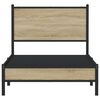 vidaXL Cadre de lit en m&eacute;tal sans matelas ch&ecirc;ne sonoma 90x190 cm