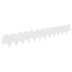 vidaXL Bordure de Pelouse 10 pc 103 x 15 cm Acier Blanc