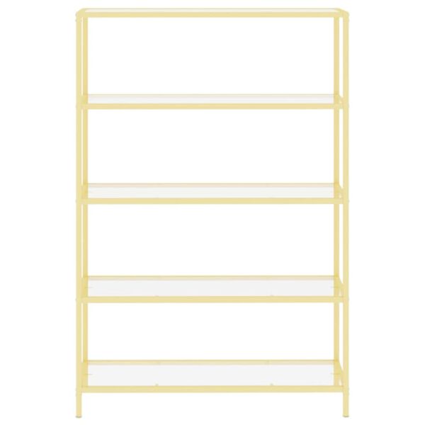 vidaXL &Eacute;tag&egrave;re dor&eacute; et transparent verre tremp&eacute;