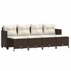 vidaXL Salon de jardin avec coussins 5 pcs marron r&eacute;sine tress&eacute;e