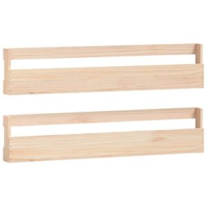vidaXL &Eacute;tag&egrave;res &agrave; chaussures murales 2 pcs 110x9x23 cm Pin massif