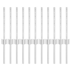 vidaXL Poteau de cl&ocirc;ture. 11 pcs Argent&eacute; 40 cm Acier