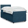 vidaXL Sommier &agrave; lattes de lit avec matelas bleu 90x190 cm velours