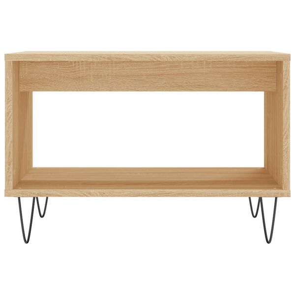 vidaXL Table basse ch&ecirc;ne sonoma 60x50x40 cm bois d'ing&eacute;nierie