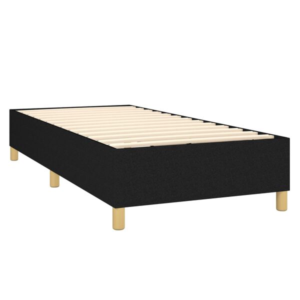 vidaXL Sommier &agrave; lattes de lit et matelas Noir 80x200 cm Tissu