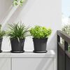 vidaXL Pots de plantes 24 pcs Noir &Oslash; 17 x 14 cm Plastique