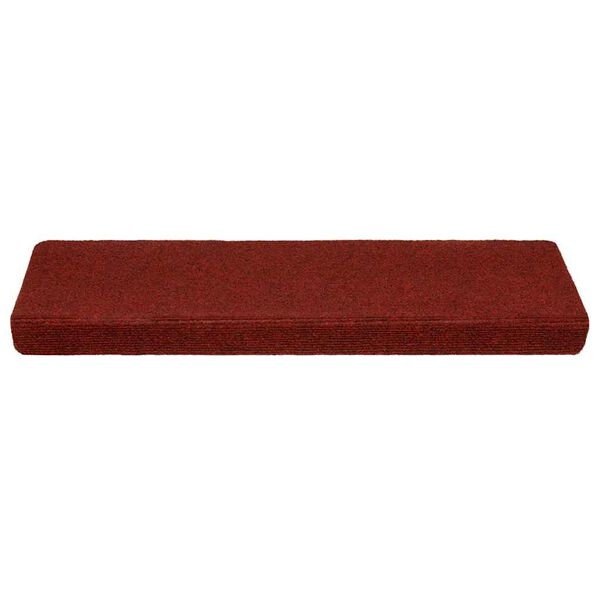 vidaXL Tapis d'escalier autocollants 5 pièces 65 x 21 x 4 cm Bordure rectangulaire rouge bordeaux