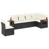 vidaXL Salon de jardin 6 pcs avec coussins noir r&eacute;sine tress&eacute;e
