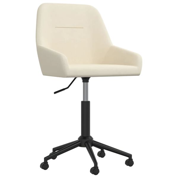 vidaXL Chaise pivotante de bureau Cr&egrave;me Velours