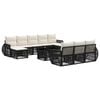 vidaXL Ensemble de canap&eacute; de jardin 11 pc Noir et blanc cr&egrave;me